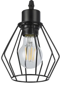 Lampadario a sospensione con filo 1xE27/35W/230V diametro 18 cm nero