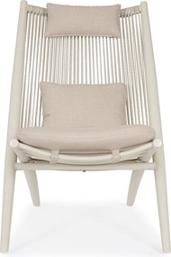 Poltrona da esterno beige in metallo Aloha – Bizzotto