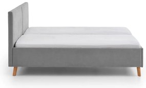 Letto matrimoniale imbottito grigio con rete inclusa 160x200 cm Piano – Meise Möbel
