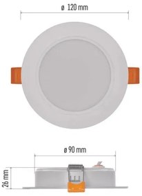 Luce LED da incasso LED/9W/230V diametro 12 cm bianco