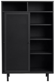 Armadietto nero in metallo con ante scorrevoli 90x140x40 cm Veep – Unique Furniture