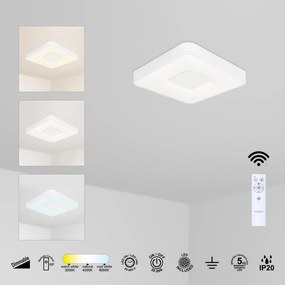 Plafoniera LED Coin bianco IP20 cct da bianco caldo al bianco neutro, 2500 lumen MANTRA