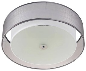 Lindby plafoniera Tobia, grigio, tessuto, Ø 50 cm, E27