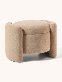 Pouf in teddy con spazio contenitore Benji