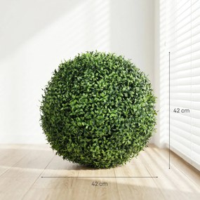 Topiarie Sfere di Pianta Artificiale di Bosso Ø42 cm con 682 Foglie Resistente UV Verde...