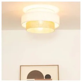Plafoniera BOHO 1xE27/60W/230V Ø 40 cm bianco/iuta