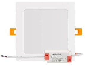 Pannello LED Quadrato 15W 1.500lm no Flickering Foro 155x155mm Colore Bianco Freddo 6.000K