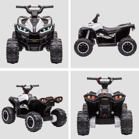 Quad Elettrico per Bambini 12V Ruote Larghe con Sospensioni e Fari LED Bianco...