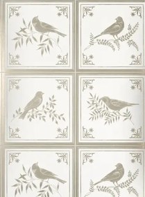 Nina Campbell Carta da parati Fortoiseau - Ivory/ Silver