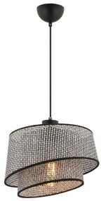 Lampadario a cavo BARETTE 1xE27/60W/230V grigio/nero