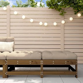 Poggiapiedi Giardino Con Cuscini 2pz Legno Massello Pino Ambra /