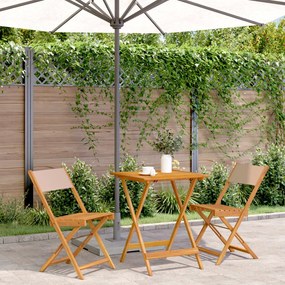 Set Da Bistrot 3pz Tortora İn Tessuto E Legno Massello /