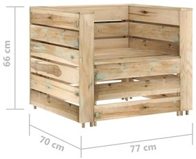 Set Divani da Giardino su Pallet 2 pz Legno di Pino Impregnato