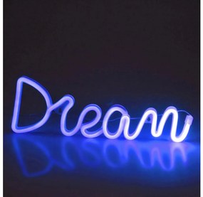 LED Decorazione murale al neon DREAM LED/3W/3xAA USB blu