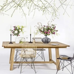 Sedia moderna in legno intrecciato con gambe in acciaio Bizzotto Lucila