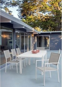 Tavolo In Alluminio Bianco Allungabile Da Esterno 100x200-300 Cm Hilde Bizzotto