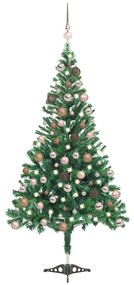 Albero di Natale Preilluminato Palline Bianco 180 cm 564 Rami
