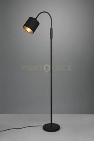 Tommy piantana nera flessibile con paralume nero e oro h.130cm 1 lu...
