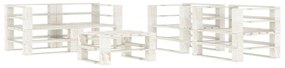 Set Salotto da Giardino 5 pz Pallet in Legno Bianco