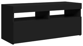 Mobile Porta TV con Luci LED Nero 90x35x40 cm