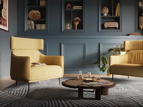 Zelda Poltroncina dal design moderno in morbido tessuto impermeabile T06 giallo