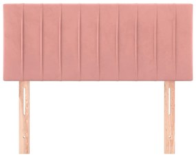 Testiera rosa 80x5x78/88 cm in velluto