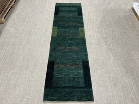 Loribaft Tappeto persiano 290x80 Verde (Iran) Annodato A Mano