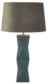 Lampada Da Scrivania Chatham Ceramica Blu Tessuto Grigio 1 Luce E27