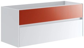 Mobile da bagno sotto lavabo Niwa bianco laccato opaco L 119.5 x H 50 x P 45.5 cm 2 cassetti, lavabo non incluso