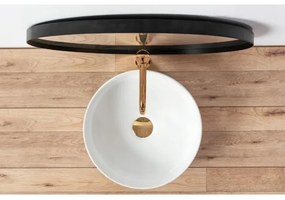 REA-U18918 - Lavabo da appoggio SAMI Ø 36 cm ceramica/bianco lucido