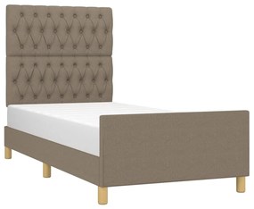 Giroletto con testiera tortora 100x200 cm in tessuto