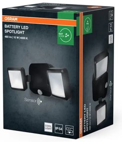 Osram - Proiettore da parete LED per esterni con sensore BATTERY 2xLED/5W/4xD IP54