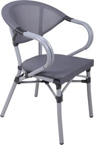 Sedia da esterno grigia in metallo Toskana – Garden Pleasure