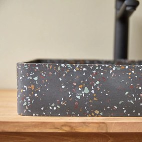 Tikamoon - Lavabo per il bagno in battuto di terrazzo Iris confetti 50