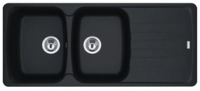 Lavello integrato 2 vasche in fragranite nero FRANKE Antea L 50 x L 116 cm