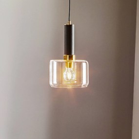 Jupiter Lampada a sospensione Viva, trasparente/nero/ottone, a 1 luce