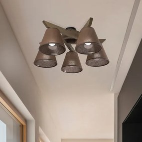 Brilagi - Lampadario LED ANTHONY 5xE14/40W/230V rovere noce/marrone
