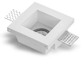 Portafaretto GU10 e MR16 in Gesso Pitturabile Quadrato Ø120x120 mm Materiale Gesso