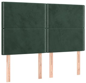Testiere 4 pz verde scuro 72x5x78/88 cm in velluto