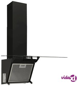 vidaXL Cappa a Parete 60 cm in Acciaio e Vetro Temperato Nero