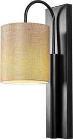 Lampada da parete in metallo nero con paralume marrone chiaro Opviq luci Julia - Opviq lights