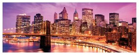 Stampa su tela Ny Violet Skyline, multicolore 60 x 160 cm