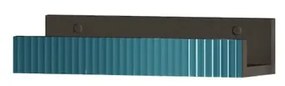 Mensola per bagno Niwa L 40 cm laccato opaco grigio carbone con vetro blu pacifico