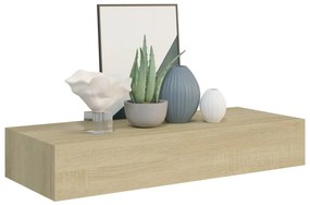 Scaffali con cassetti da parete 2 pz rovere 60x23,5x10 cm mdf