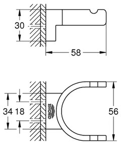 GROHE 41049000 - Gancio doppio SELECTION cromo lucido