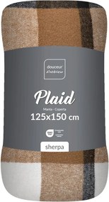 Coperta marrone in sherpa 125x150 cm Ecossais – douceur d'intérieur