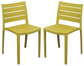 CABOT - set 2 sedie in polipropilene impilabile