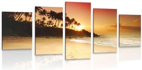 Quadri 5 pezzi – Tramonto in Sri Lanka