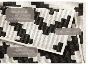 Tappeto da esterno nero e crema , 80 x 250 cm Malta - NORTHRUGS