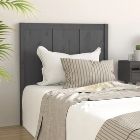 Testiera Per Letto Grigia 80,5x4x100 Cm Legno Massello Di Pino /